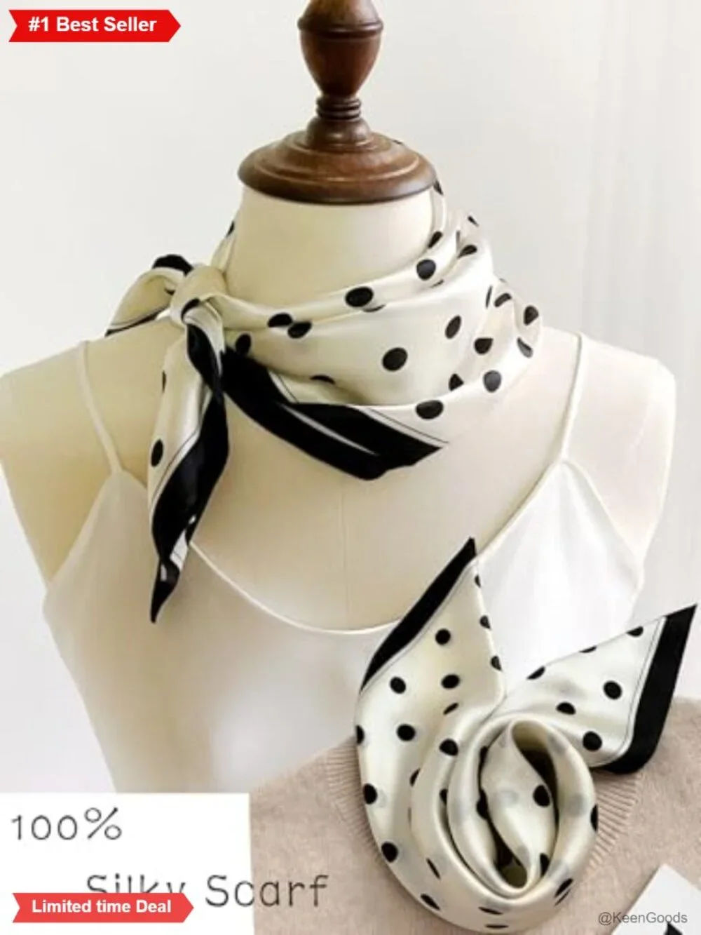 Women's Lightweight Silk Satin Hair Bandana Scarf 27.5in Square Neck Head Wrap